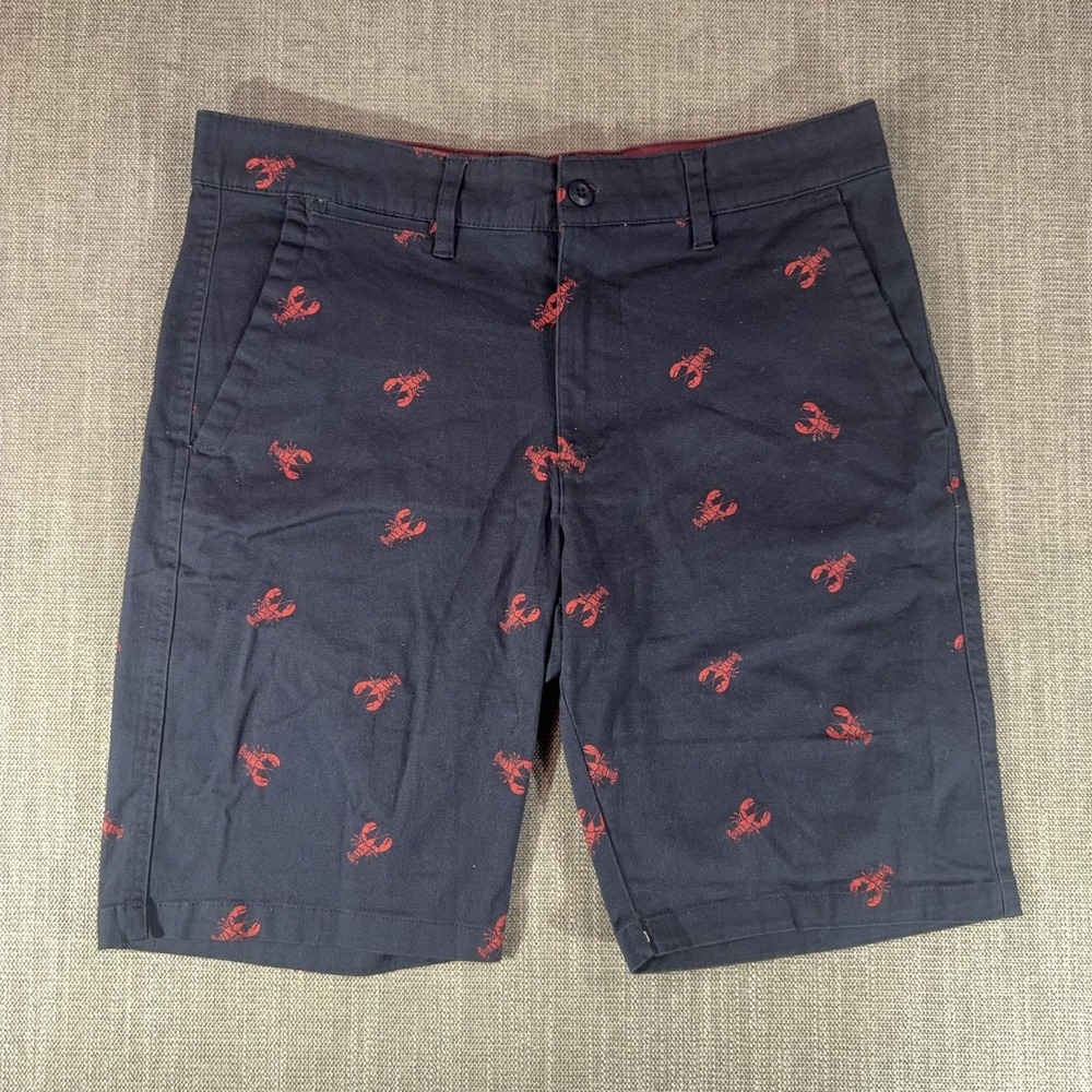 Rugby University Shorts Mens 32 Blue Lobster Embroidered Chino Stretch Casual